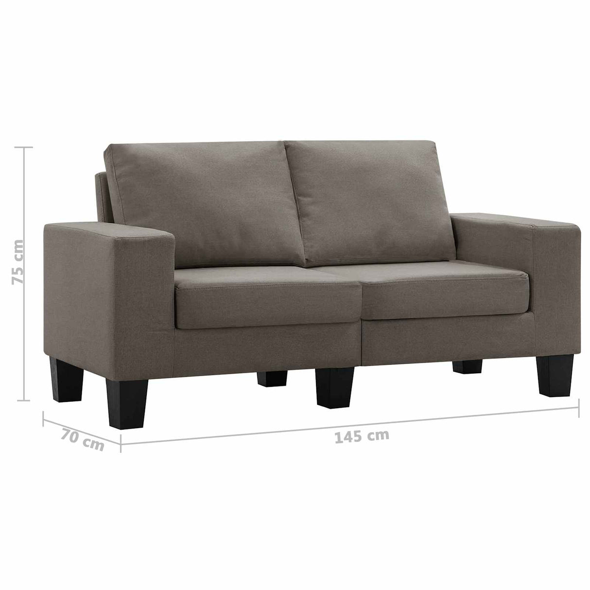 vidaXL Two-Seater Sofa Taupe Fabric