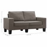 vidaXL Two-Seater Sofa Taupe Fabric