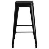 vidaXL Bar Stools 2 pcs stackable metal black