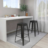 vidaXL Bar Stools 2 pcs stackable metal black