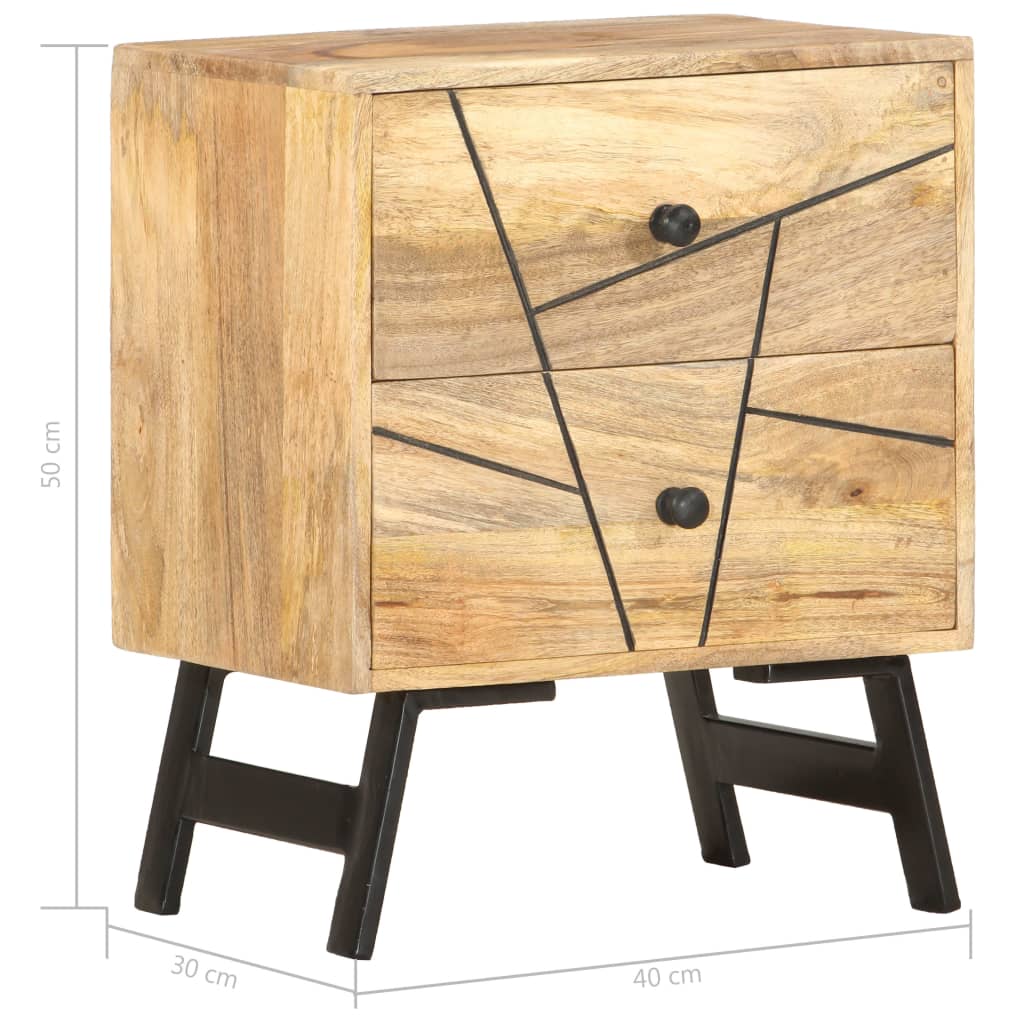 vidaXL Nachtkastje 40x30x50 cm massief mangohout