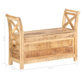 vidaXL Hallway Bench 103x33x72 cm Solid Mango Wood