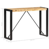 vidaXL Wandtafel 110x35x76 cm massief mangohout