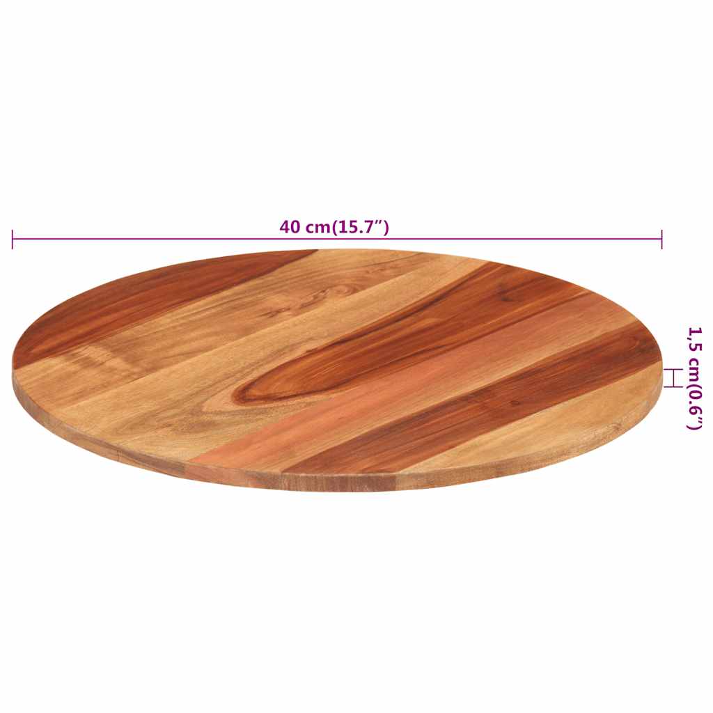 vidaXL Tafelblad rond 15-16 mm 40 cm massief acaciahout