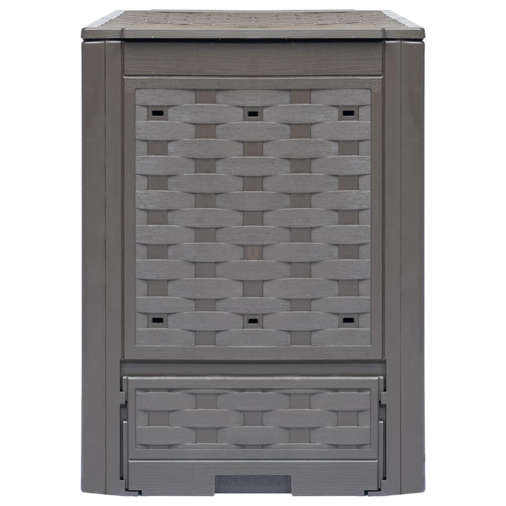 vidaXL Compostbakken 2 st 600 L 60x60x83 cm kunststof rattan bruin