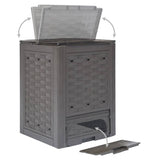 vidaXL Compostbakken 2 st 600 L 60x60x83 cm kunststof rattan bruin