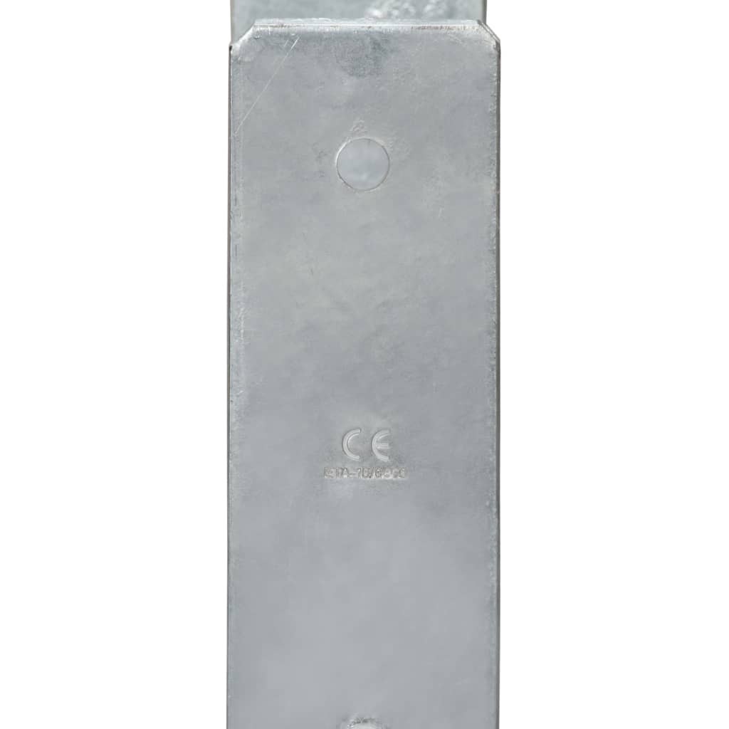 vidaXL Ground Anchors 6 pcs 7x6x60 cm Galvanized Steel Silver-coloured