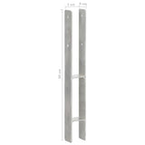 vidaXL Ground Anchors 6 pcs 7x6x60 cm Galvanized Steel Silver-coloured