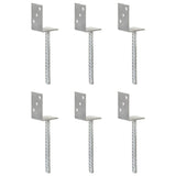vidaXL Grondankers 6 st 8x6x30 cm gegalvaniseerd staal zilverkleurig