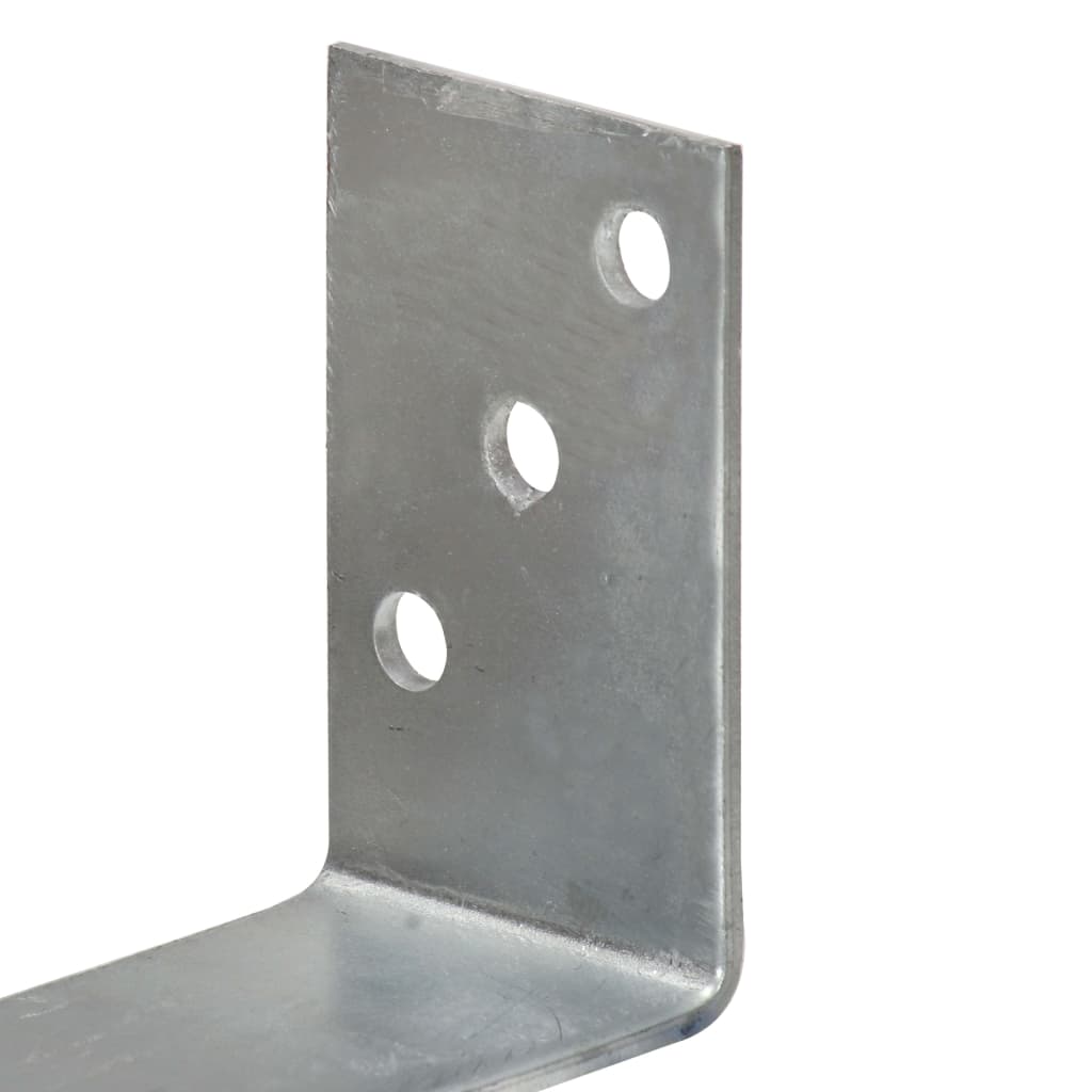 vidaXL Grondankers 6 st 8x6x30 cm gegalvaniseerd staal zilverkleurig
