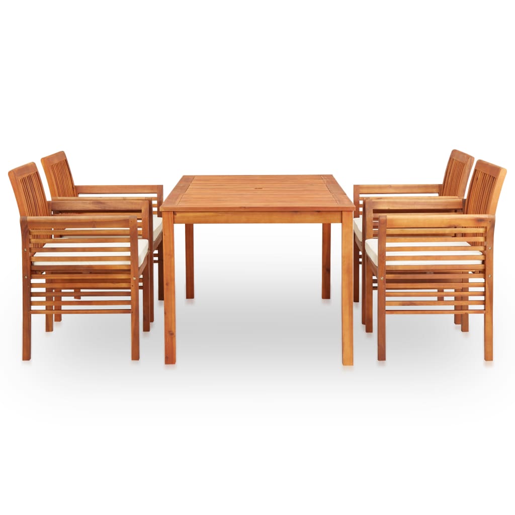 vidaXL 5-piece Garden Dining Set with Cushions Solid Acacia Wood