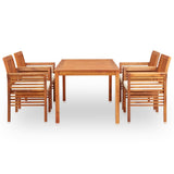 vidaXL 5-piece Garden Dining Set with Cushions Solid Acacia Wood