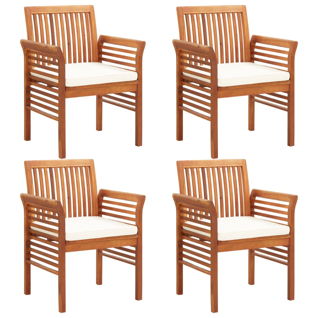 vidaXL 5-piece Garden Dining Set with Cushions Solid Acacia Wood