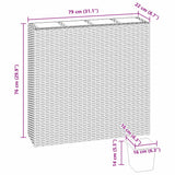 vidaXL Plantenbak verhoogd met 4 potten 2 st poly rattan grijs