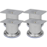 vidaXL Bankpoten rond 8 st 60 mm chroomkleurig