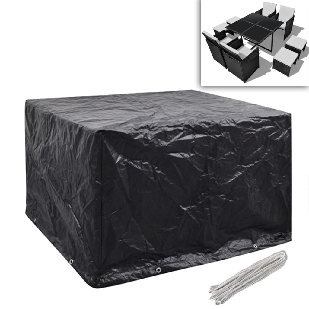 vidaXL Tuinmeubelhoezen poly rattan 2 st 4-persoons 113x113 cm