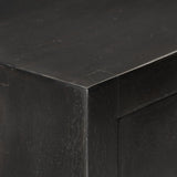 vidaXL Ladekast 45x30x105 cm massief mangohout zwart en goudkleurig