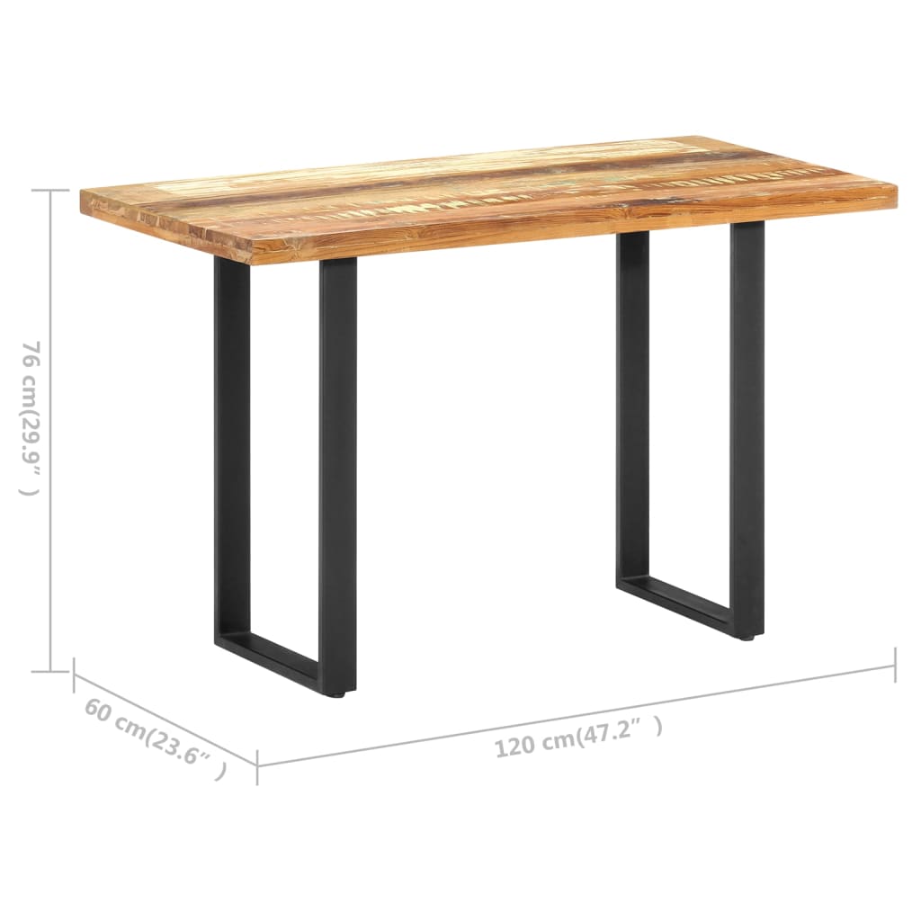 vidaXL Eettafel 120x60x76 cm bois massif recyclé