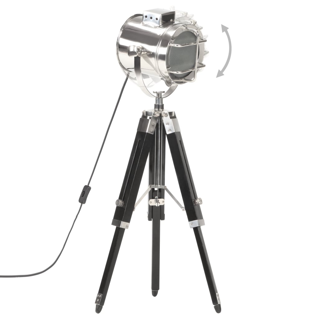 vidaXL Tripod Floor Lamp 69 cm Solid Mango Wood Black