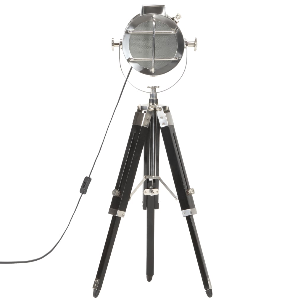vidaXL Tripod Floor Lamp 69 cm Solid Mango Wood Black