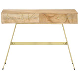 vidaXL Schrijftafel met lades 100x55x75 cm massief mangohout