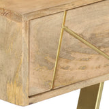 vidaXL Schrijftafel met lades 100x55x75 cm massief mangohout