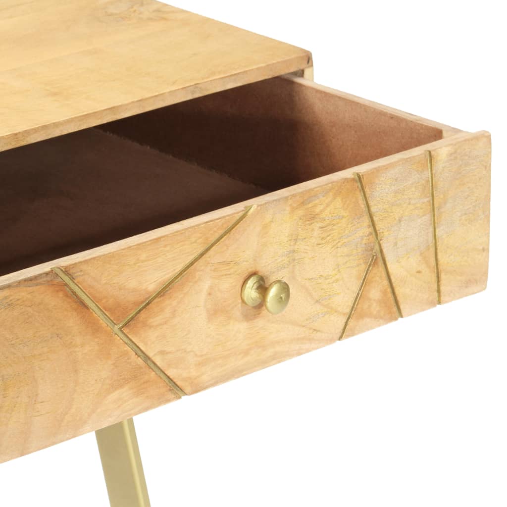 vidaXL Schrijftafel met lades 100x55x75 cm massief mangohout