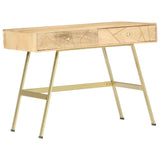 vidaXL Schrijftafel met lades 100x55x75 cm massief mangohout