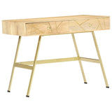 vidaXL Schrijftafel met lades 100x55x75 cm massief mangohout