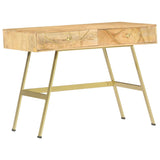vidaXL Schrijftafel met lades 100x55x75 cm massief mangohout