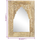 vidaXL Hand-Painted Mirror 40x55 cm Solid Mango Wood
