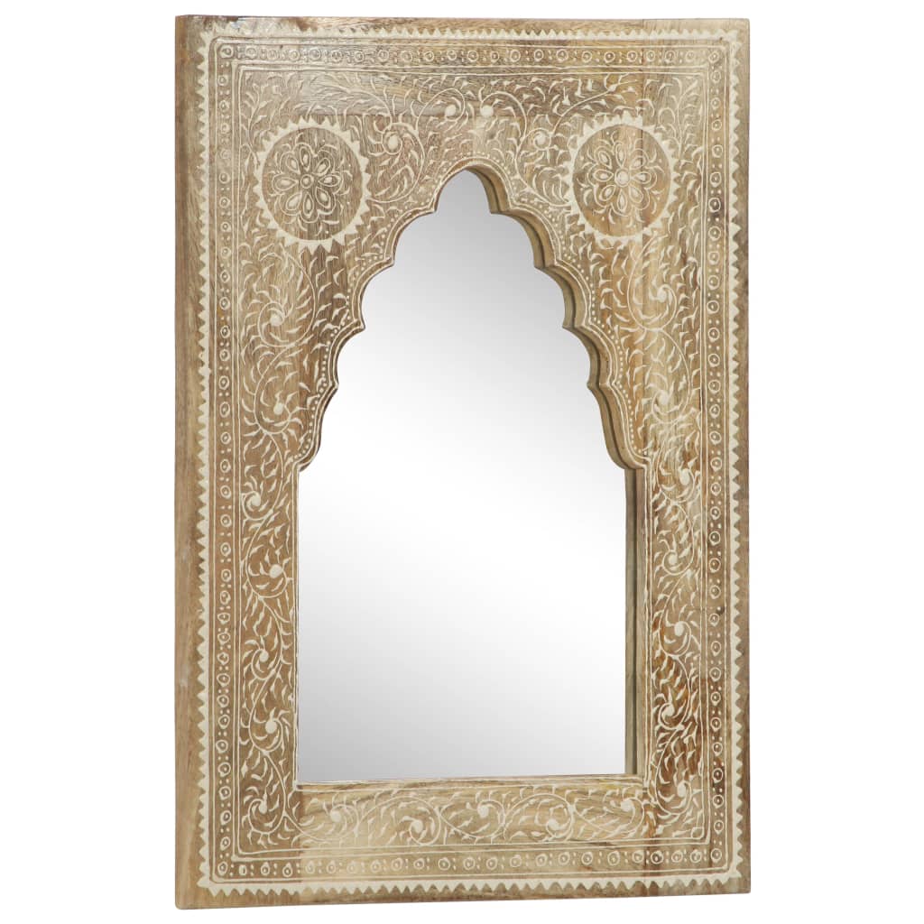 vidaXL Hand-Painted Mirror 40x55 cm Solid Mango Wood