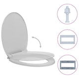 vidaXL Soft-close Oval Toilet Seat Light Grey