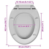 vidaXL Soft-close Oval Toilet Seat Light Grey