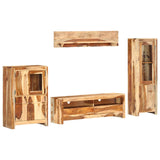 vidaXL TV Unit Set met lade Wandgemonteerd Bruin Hout