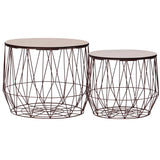 vidaXL Salontafels 2 st koperkleurig