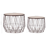 vidaXL Salontafels 2 st koperkleurig