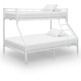 vidaXL Bunk Bed Frame Metal White 140x200 cm/90x200 cm