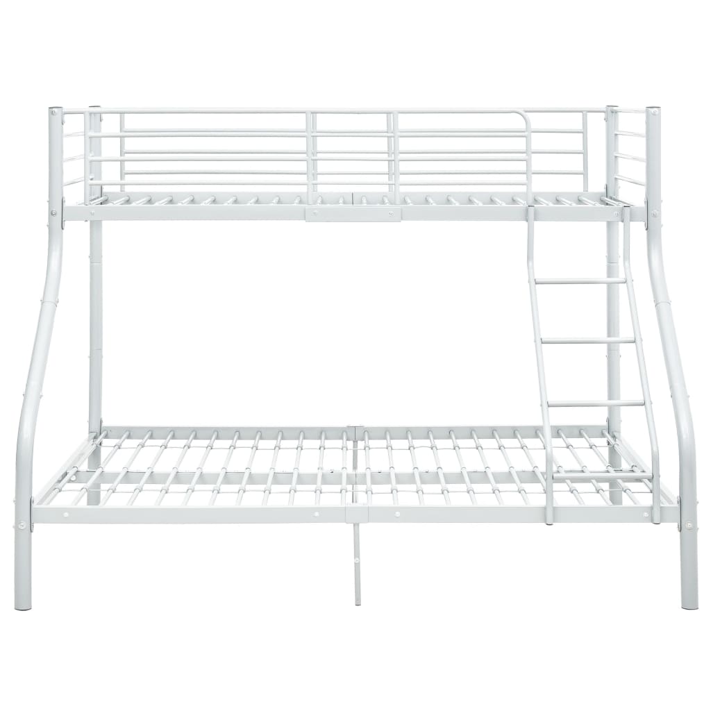 vidaXL Bunk Bed Frame Metal White 140x200 cm/90x200 cm