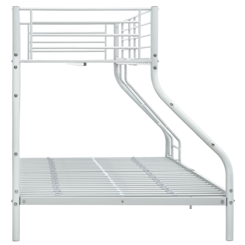 vidaXL Bunk Bed Frame Metal White 140x200 cm/90x200 cm
