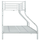 vidaXL Bunk Bed Frame Metal White 140x200 cm/90x200 cm