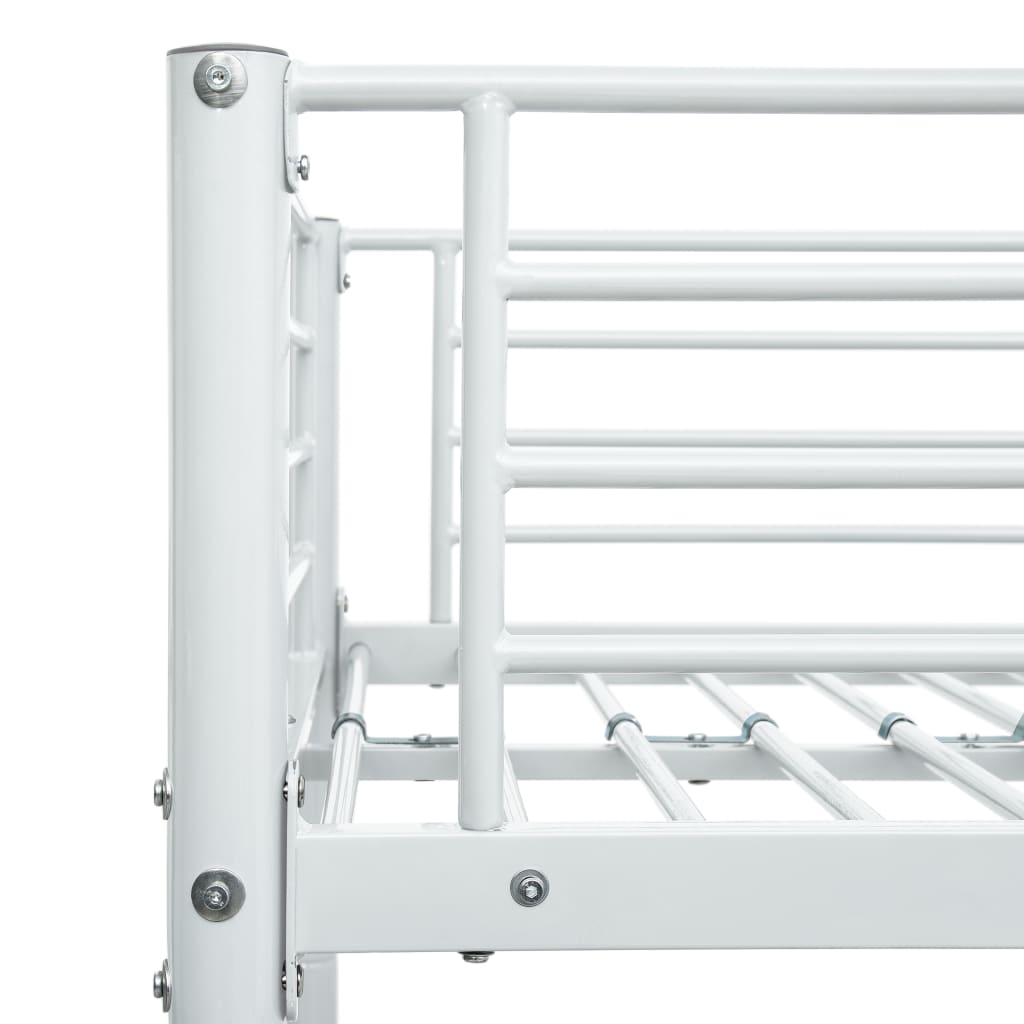 vidaXL Bunk Bed Frame Metal White 140x200 cm/90x200 cm