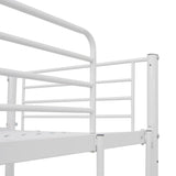 vidaXL Bunk Bed Frame with Desk Metal White 90x200 cm
