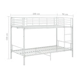 vidaXL Bunk Bed Metal White 90x200 cm