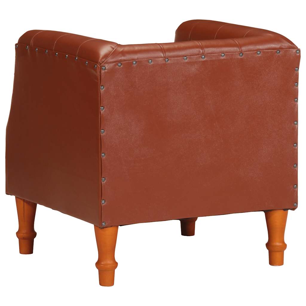 vidaXL Fauteuil echt leer bruin