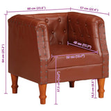 vidaXL Fauteuil echt leer bruin