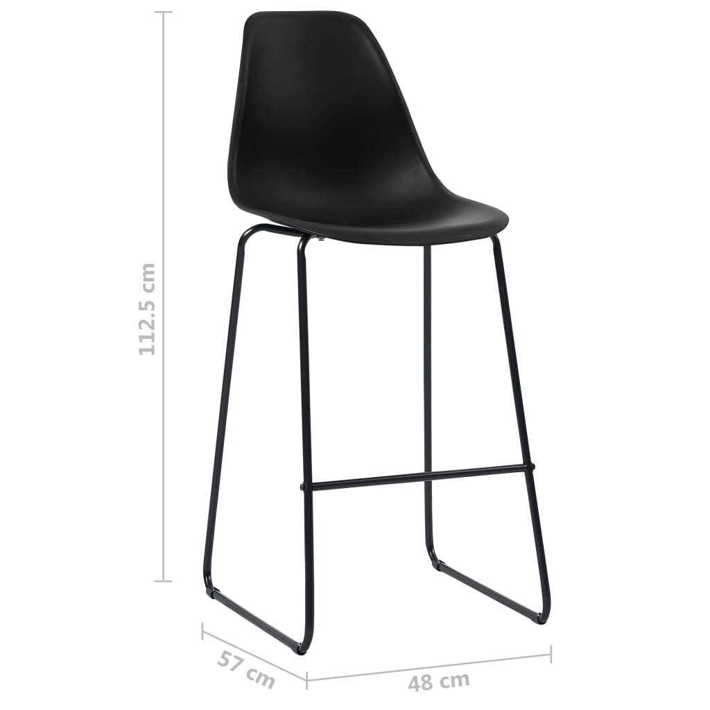 vidaXL Barstoelen 6 st kunststof zwart