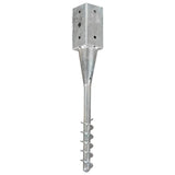 vidaXL Ground Spikes 2 pcs 7x7x56 cm galvanized steel silver-colored