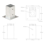 vidaXL Post Anchors 4 pcs 71 mm Galvanized Metal