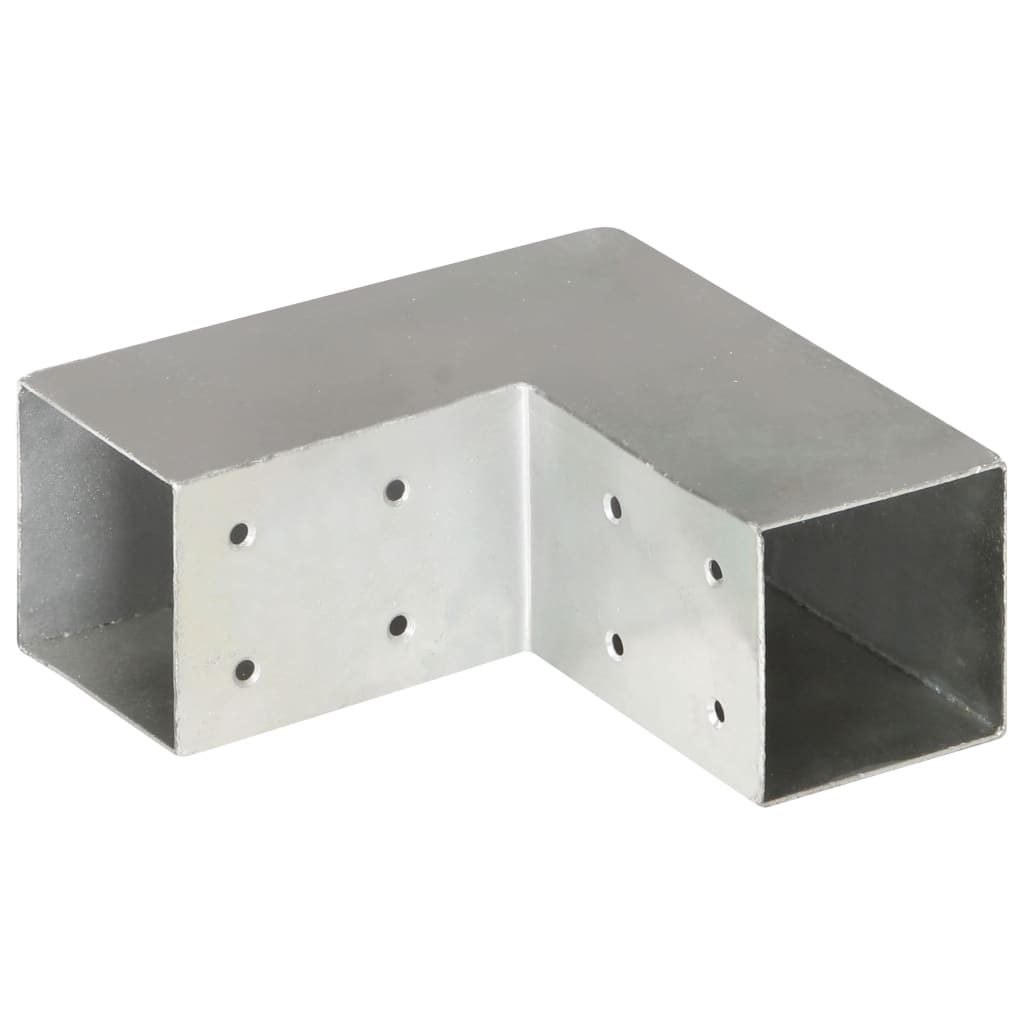 vidaXL Post Connector L-shape 71x71 mm Galvanized Metal